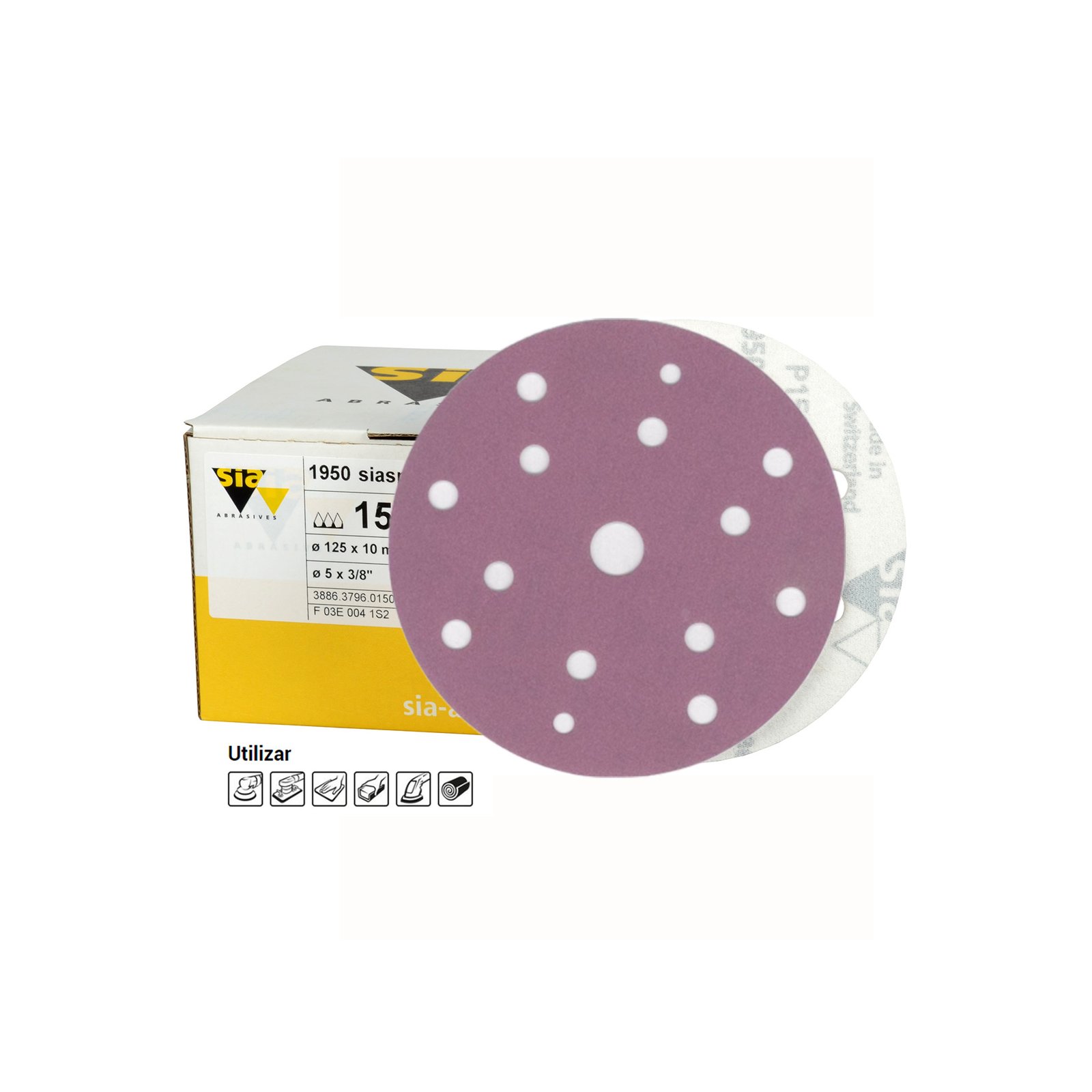Discos de Lixa com Velcro SIA 15F 150mm - Image 2